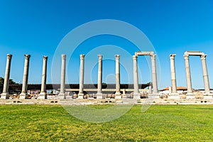 Corinthian columns at the ancient Agora site in Izmir, Turkey