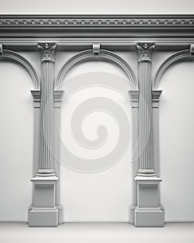 Corinthian columns with an arcade