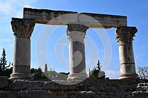 Corinthian order columns in ancient Corinth.