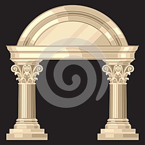 Corinthian realistic antique greek temple with
