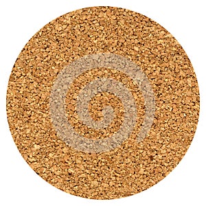 cork beer mat isolated over white