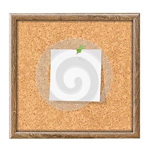 Cork Board With Blank Note Paper