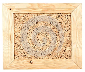 Cork board in a frame