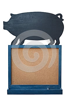 Cork board with pig blackboard