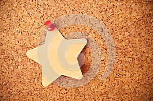 Cork board with star post-it