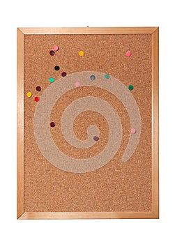 Cork board with tacks photo