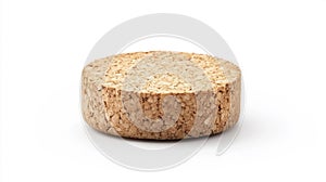 Cork circle isolated on white background