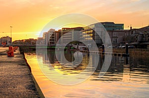 Cork city at sunset