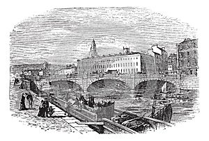 Cork in Munster, Ireland, vintage engraving