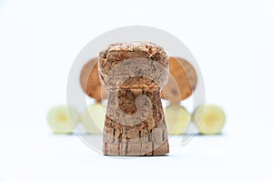 Cork and pyramid made of bottle corks