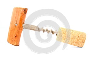 Cork-screw on white