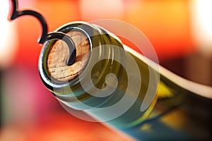 Cork and wine bottle
