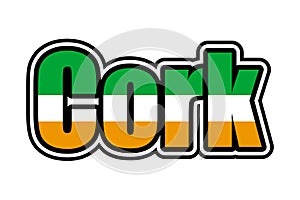 Cork sign icon with Irish flag colors