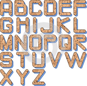 Cork_texture_alphabet