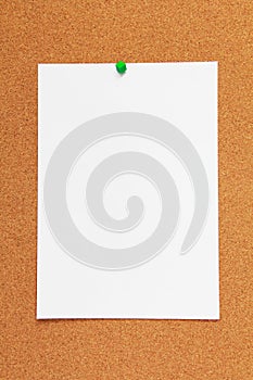 Corkboard background with paper