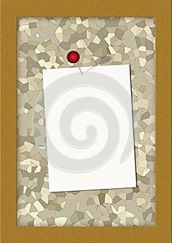 Corkboard with a blank note