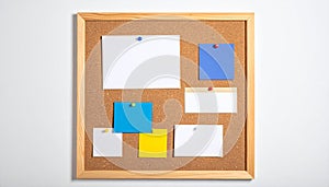 Corkboard with Blank Notes for Organization and Planning