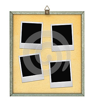 Corkboard with four photo frames