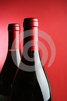 Corked wine bottles photo