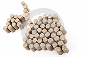 Corks as grape bunch