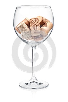 Corks in wine glass