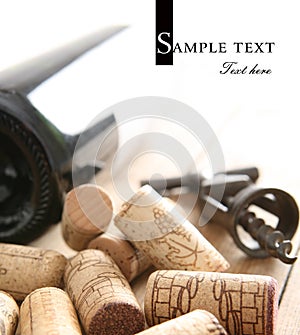 Corkscrew & bottle of wine