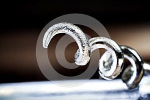 Corkscrew close-up shot