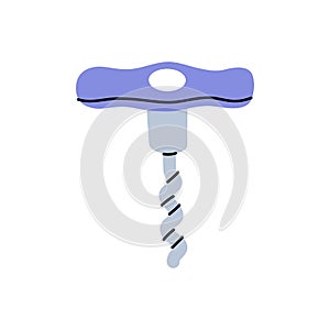 Corkscrew icon. Kitchen tools silhouette. Vector illustration.