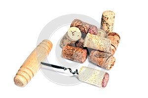 Corkscrew and many corks