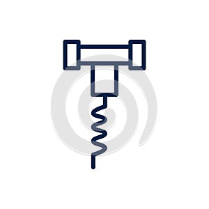 Corkscrew opener icon logo vector design illustration, isolated on white background.
