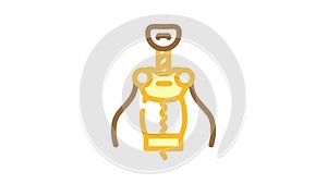 corkscrew tool color icon animation