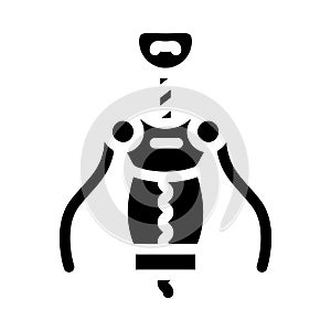 corkscrew tool glyph icon vector illustration