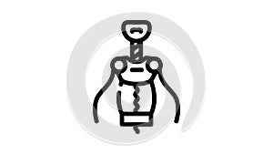 corkscrew tool line icon animation