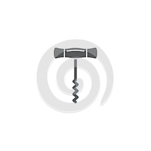 Corkscrew vector icon symbol tool isolated on white background