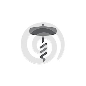 Corkscrew vector icon symbol tool isolated on white background photo