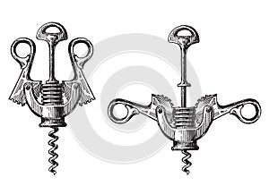 Corkscrew on a white background. illustration