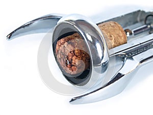 Corkscrew with wine cork