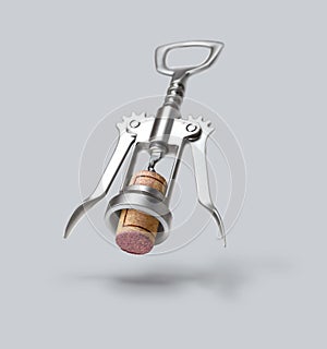 Corkscrew for wine and cork