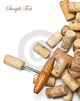 Corkscrews and corks.