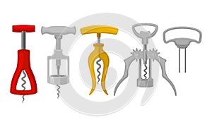 Corkscrews Isolated on White Background Vector Set