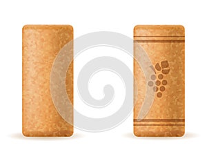 Corkwood cork for wine bottle vector illustration