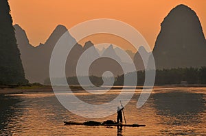 Cormorant Fisherman in the Lijang Li River Xingping Guilin, China.