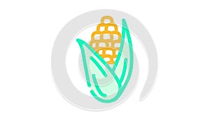 corn biogas color icon animation