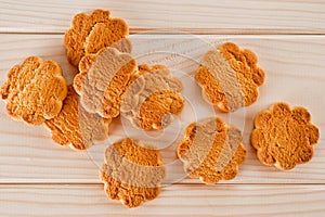 Corn biscuit on wooden background