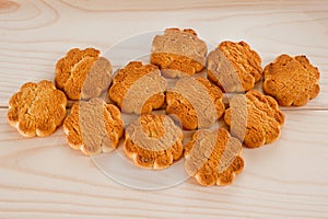 Corn biscuit on wooden background