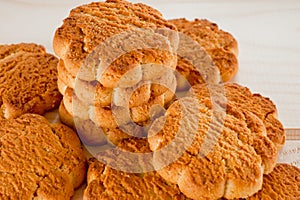 Corn biscuit on wooden background