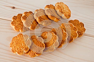 Corn biscuit on wooden background