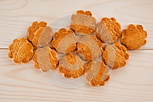 Corn biscuit on wooden background