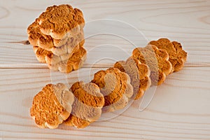 Corn biscuit on wooden background