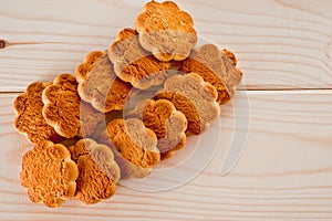 Corn biscuit on wooden background